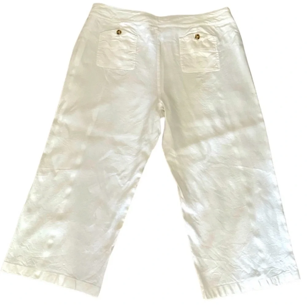 J. Jill White Linen Sailor Button Wide Leg Stretch Cropped
Pants size 16 - Picture 3 of 5